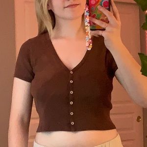 Brown Brandy Melville Crop Top